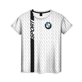 Женская футболка 3D с принтом BMW 2018 White Sport в Курске, 100% полиэфир ( синтетическое хлопкоподобное полотно) | прямой крой, круглый вырез горловины, длина до линии бедер | bmw | автомобильные | бмв | машины