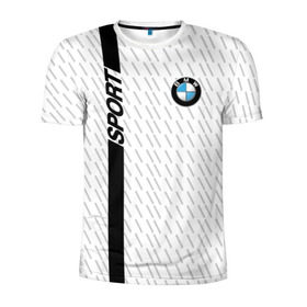 Мужская футболка 3D спортивная с принтом BMW 2018 White Sport в Курске, 100% полиэстер с улучшенными характеристиками | приталенный силуэт, круглая горловина, широкие плечи, сужается к линии бедра | bmw | автомобильные | бмв | машины