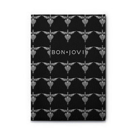 Обложка для автодокументов с принтом Bon Jovi в Курске, натуральная кожа |  размер 19,9*13 см; внутри 4 больших “конверта” для документов и один маленький отдел — туда идеально встанут права | bon | jovi | бон | джови