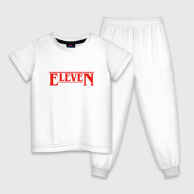 Детская пижама хлопок с принтом Eleven в Курске, 100% хлопок |  брюки и футболка прямого кроя, без карманов, на брюках мягкая резинка на поясе и по низу штанин
 | stranger things | очень странные дела