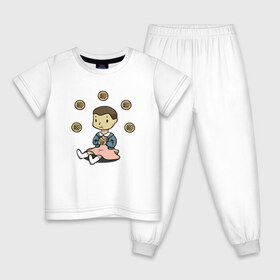 Детская пижама хлопок с принтом Eggos в Курске, 100% хлопок |  брюки и футболка прямого кроя, без карманов, на брюках мягкая резинка на поясе и по низу штанин
 | stranger things | очень странные дела
