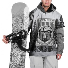 Накидка на куртку 3D с принтом Медведь в Курске, 100% полиэстер |  | Тематика изображения на принте: лес | медведь | русь | я русский