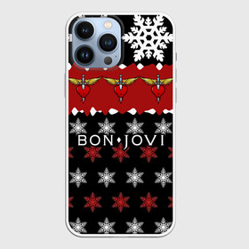 Чехол для iPhone 13 Pro Max с принтом Праздничный Bon Jovi в Курске,  |  | bon | jovi | бон | группа | джови | новогодний | новый год | праздник | рождество | рок | снежинки