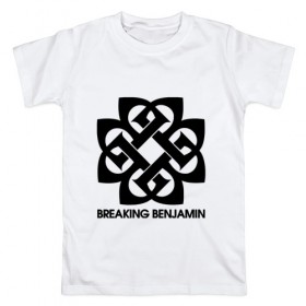 Мужская футболка хлопок с принтом Breaking Benjamin в Курске, 100% хлопок | прямой крой, круглый вырез горловины, длина до линии бедер, слегка спущенное плечо. | 