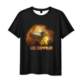 Мужская футболка 3D с принтом Led Zeppelin в Курске, 100% полиэфир | прямой крой, круглый вырез горловины, длина до линии бедер | led zeppelin | джимми пейдж | джон генри бонэм | джон пол джонс | лед зепелен | лед зеппелин | роберт плант | рок группа