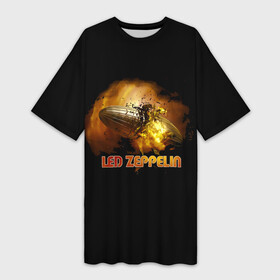 Платье-футболка 3D с принтом Led Zeppelin в Курске,  |  | led zeppelin | джимми пейдж | джон генри бонэм | джон пол джонс | лед зепелен | лед зеппелин | роберт плант | рок группа