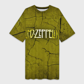 Платье-футболка 3D с принтом Led Zeppelin в Курске,  |  | led zeppelin | группа | джимми пейдж | джон генри бонэм | джон пол джонс | лед зепелен | лед зеппелин | роберт плант | рок