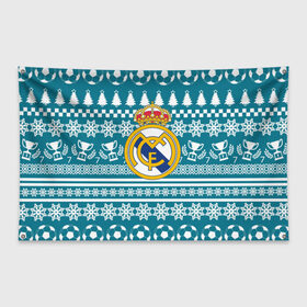 Флаг-баннер с принтом Ronaldo 7 Новогодний в Курске, 100% полиэстер | размер 67 х 109 см, плотность ткани — 95 г/м2; по краям флага есть четыре люверса для крепления | fc | real madrid | реал мадрид | спорт | спортивные | фк | футбол | футбольный клуб