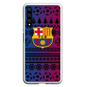 Чехол для Honor 20 с принтом FC Barca Новогодний в Курске, Силикон | Область печати: задняя сторона чехла, без боковых панелей | fc | fc barcelona | fcb | барселона | спорт | спортивные | фк | футбол | футбольный клуб