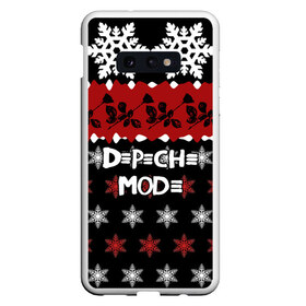 Чехол для Samsung S10E с принтом Праздничный Depeche Mode в Курске, Силикон | Область печати: задняя сторона чехла, без боковых панелей | Тематика изображения на принте: depeche mode | вестник моды | депеш мод | дэйв гаан | мартин гор | новогодний | новый год | рождество | роза | снежинки | энди флетчер