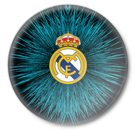Значок с принтом Real Madrid 2018 Abstract в Курске,  металл | круглая форма, металлическая застежка в виде булавки | fc | real madrid | реал мадрид | спорт | спортивные | фк | футбол | футбольный клуб