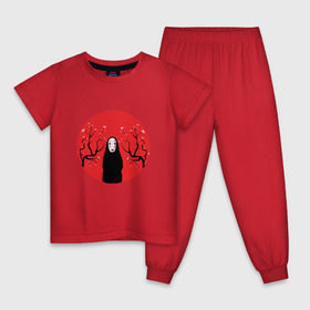 Детская пижама хлопок с принтом Унесенные призраками в Курске, 100% хлопок |  брюки и футболка прямого кроя, без карманов, на брюках мягкая резинка на поясе и по низу штанин
 | миядзаки | тихиро | унесенных призракам