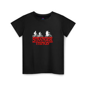 Детская футболка хлопок с принтом Очень странные дела в Курске, 100% хлопок | круглый вырез горловины, полуприлегающий силуэт, длина до линии бедер | stranger things