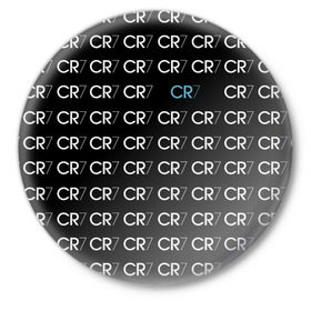 Значок с принтом Ronaldo CR7 в Курске,  металл | круглая форма, металлическая застежка в виде булавки | Тематика изображения на принте: fc | real madrid | реал мадрид | спорт | спортивные | фк | футбол | футбольный клуб