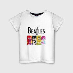 Детская футболка хлопок с принтом The Beatles в Курске, 100% хлопок | круглый вырез горловины, полуприлегающий силуэт, длина до линии бедер | битлз | джон леннон | джордж харрисон | пол маккартни | ринго старр