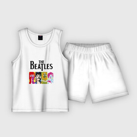 Детская пижама с шортами хлопок с принтом The Beatles в Курске,  |  | битлз | джон леннон | джордж харрисон | пол маккартни | ринго старр