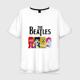 Мужская футболка хлопок Oversize с принтом The Beatles в Курске, 100% хлопок | свободный крой, круглый ворот, “спинка” длиннее передней части | битлз | джон леннон | джордж харрисон | пол маккартни | ринго старр