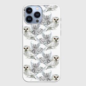 Чехол для iPhone 13 Pro Max с принтом Owl with roses в Курске,  |  | Тематика изображения на принте: flowers | owl | owls | roses | розы | сова | совы | цветы