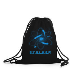Рюкзак-мешок 3D с принтом Сталкер в Курске, 100% полиэстер | плотность ткани — 200 г/м2, размер — 35 х 45 см; лямки — толстые шнурки, застежка на шнуровке, без карманов и подкладки | game | stalker | игры | сталкер