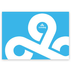 Поздравительная открытка с принтом cs:go - Cloud 9 (2018 Style) в Курске, 100% бумага | плотность бумаги 280 г/м2, матовая, на обратной стороне линовка и место для марки
 | Тематика изображения на принте: 0x000000123 | 9 | cloud9 | csgo | клауд | кс го