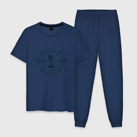Мужская пижама хлопок с принтом Hawkins radio club в Курске, 100% хлопок | брюки и футболка прямого кроя, без карманов, на брюках мягкая резинка на поясе и по низу штанин
 | stranger things | логотип | триллер