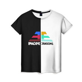 Женская футболка 3D с принтом Imagine Dragons в Курске, 100% полиэфир ( синтетическое хлопкоподобное полотно) | прямой крой, круглый вырез горловины, длина до линии бедер | dragons | imagine | бэн макки | драгонс | дэн платцман | дэн рейнольдс | имеджин | уэйн сермон