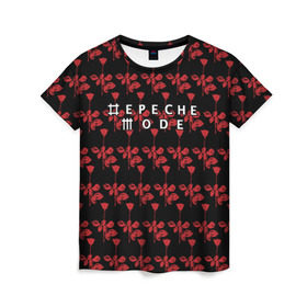 Женская футболка 3D с принтом Depeche Mode в Курске, 100% полиэфир ( синтетическое хлопкоподобное полотно) | прямой крой, круглый вырез горловины, длина до линии бедер | depeche mode | вестник моды | депеш мод | дэйв гаан | мартин гор | роза | энди флетчер
