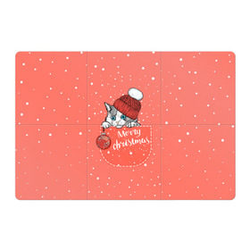 Магнитный плакат 3Х2 с принтом Кошка в кармане в Курске, Полимерный материал с магнитным слоем | 6 деталей размером 9*9 см | Тематика изображения на принте: зима | кот | новый год | подарок | рождество