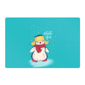 Магнитный плакат 3Х2 с принтом Пингвин в шарфе в Курске, Полимерный материал с магнитным слоем | 6 деталей размером 9*9 см | зима | новый год | пингвин | подарок | рождество
