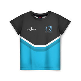 Детская футболка 3D с принтом Liquid - NitrO Player CS GO в Курске, 100% гипоаллергенный полиэфир | прямой крой, круглый вырез горловины, длина до линии бедер, чуть спущенное плечо, ткань немного тянется | dota | dota 2 | team | team liquid | дота | киберспорт | логотип | эмблема