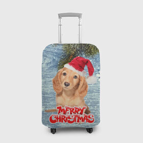 Чехол для чемодана 3D с принтом Merry christmas в Курске, 86% полиэфир, 14% спандекс | двустороннее нанесение принта, прорези для ручек и колес | 