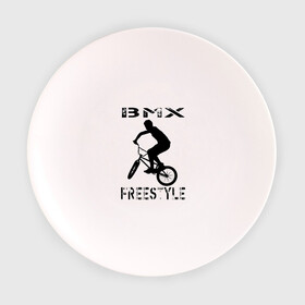 Тарелка 3D с принтом BMX FreeStyle в Курске, фарфор | диаметр - 210 мм
диаметр для нанесения принта - 120 мм | Тематика изображения на принте: bmx | freestyle | велик | велосипед | трюки | экстрим