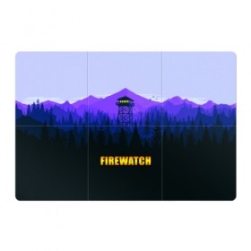 Магнитный плакат 3Х2 с принтом Firewatch в Курске, Полимерный материал с магнитным слоем | 6 деталей размером 9*9 см | вышка | закат | лес | пейзаж