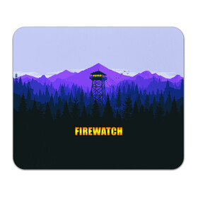 Коврик для мышки прямоугольный с принтом Firewatch в Курске, натуральный каучук | размер 230 х 185 мм; запечатка лицевой стороны | Тематика изображения на принте: вышка | закат | лес | пейзаж