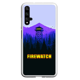 Чехол для Honor 20 с принтом Firewatch в Курске, Силикон | Область печати: задняя сторона чехла, без боковых панелей | вышка | закат | лес | пейзаж