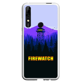 Чехол для Honor P Smart Z с принтом Firewatch в Курске, Силикон | Область печати: задняя сторона чехла, без боковых панелей | вышка | закат | лес | пейзаж