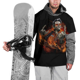 Накидка на куртку 3D с принтом Адский гитарист в Курске, 100% полиэстер |  | Тематика изображения на принте: гитара | гитарист | музыка | музыкант