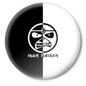 Значок с принтом Iron Maiden в Курске,  металл | круглая форма, металлическая застежка в виде булавки | 