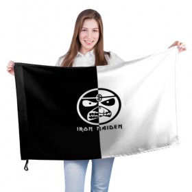 Флаг 3D с принтом Iron Maiden в Курске, 100% полиэстер | плотность ткани — 95 г/м2, размер — 67 х 109 см. Принт наносится с одной стороны | 