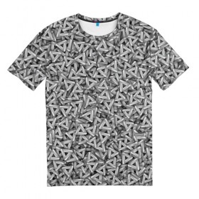 Мужская футболка 3D с принтом Невозможные треугольники в Курске, 100% полиэфир | прямой крой, круглый вырез горловины, длина до линии бедер | Тематика изображения на принте: 