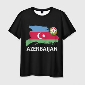 Мужская футболка 3D с принтом Азербайджан в Курске, 100% полиэфир | прямой крой, круглый вырез горловины, длина до линии бедер | azerbaijan | azerbaycan | baku | sssr | азербайджан | азербайджанская | азия | айзербайджан | баку | карта | мусульмане | народ | республика | советский союз | ссср | страна | флаг