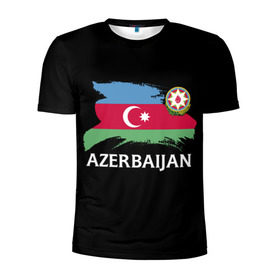 Мужская футболка 3D спортивная с принтом Азербайджан в Курске, 100% полиэстер с улучшенными характеристиками | приталенный силуэт, круглая горловина, широкие плечи, сужается к линии бедра | azerbaijan | azerbaycan | baku | sssr | азербайджан | азербайджанская | азия | айзербайджан | баку | карта | мусульмане | народ | республика | советский союз | ссср | страна | флаг