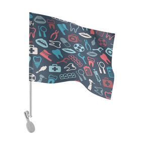 Флаг для автомобиля с принтом Стоматолог в Курске, 100% полиэстер | Размер: 30*21 см | bombing | pattern | бомбинг | врач | стоматолог | текстуры | узор