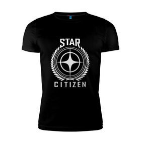 Мужская футболка премиум с принтом Star Citizen в Курске, 92% хлопок, 8% лайкра | приталенный силуэт, круглый вырез ворота, длина до линии бедра, короткий рукав | игра | космический | космос | симулятор