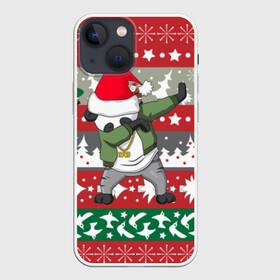 Чехол для iPhone 13 mini с принтом Панда DAB дед Мороз в Курске,  |  | dab | дед мороз | елка | новогодний узор | новый год | панда dab | панда dab дед мороз | снег | снежинки