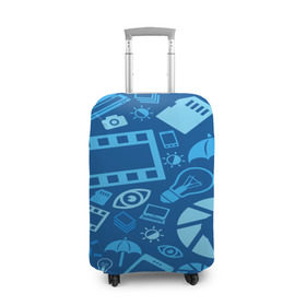 Чехол для чемодана 3D с принтом Фотограф pattern в Курске, 86% полиэфир, 14% спандекс | двустороннее нанесение принта, прорези для ручек и колес | bombing | pattern | бомбинг | текстуры | узор | фотограф