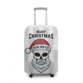 Чехол для чемодана 3D с принтом Heavy Christmas в Курске, 86% полиэфир, 14% спандекс | двустороннее нанесение принта, прорези для ручек и колес | 