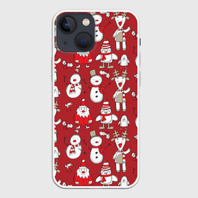 Чехол для iPhone 13 mini с принтом Новый год в Курске,  |  | Тематика изображения на принте: дед мороз | новогодний олень | новый год | олень | пингвин | подарок на новый год | снеговик