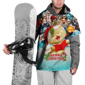 Накидка на куртку 3D с принтом Котик в Курске, 100% полиэстер |  | christmas | new year | santa | дед мороз | елка | елочки | новогодний | новый год | рождество | сантаклаус | снег | снежинки