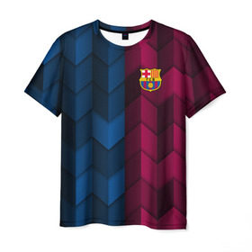 Мужская футболка 3D с принтом FC Barca 2018 Creative uniform в Курске, 100% полиэфир | прямой крой, круглый вырез горловины, длина до линии бедер | fc | fc barcelona | fcb | барселона | спорт | спортивные | фк | футбол | футбольный клуб